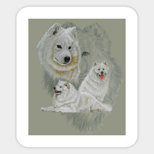 Samoyed Medley Sticker by BarbBarcikKeith